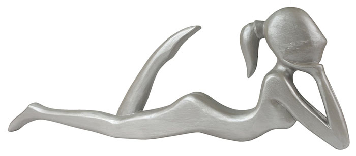 Wooden Abstract Relax Large Silver Finish - Click Image to Close